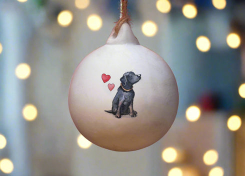 Labrador Black Ceramic Round Bauble